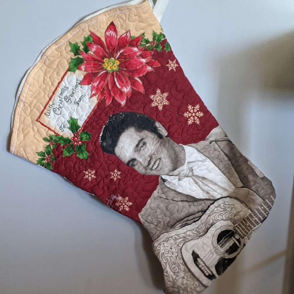 Handmade/quilted Elvis stocking
